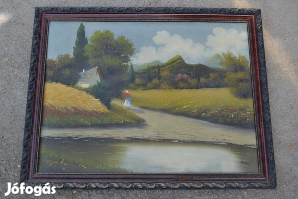 Festmény 90*70 cm Czillik Anna (1899 Eger-1923 Bp) Több mint 100 éves