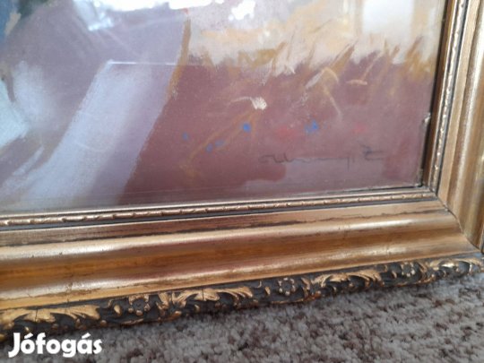 Festmény Kép Akvarell Abonyi Erno kislány pipacssal Szignozott! Eladó