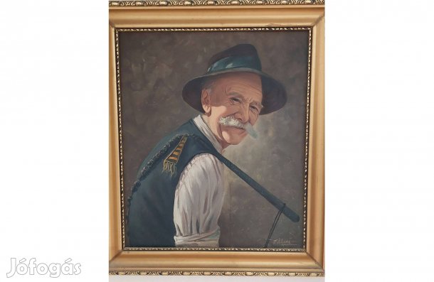 Festmény Öregember ostorral