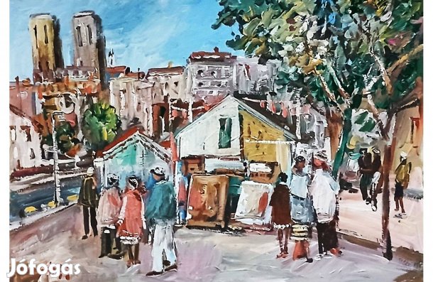 Festmény (02/01) - Bánfi : Párizs (olaj, karton, 50x35 cm)