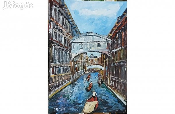 Festmény (02/02) - Bánfi : Velence (olaj, karton, 50x35 cm)