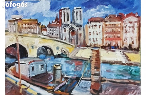 Festmény (02/03) - Bánfi : Párizs (olaj. karton, 50x35 cm)