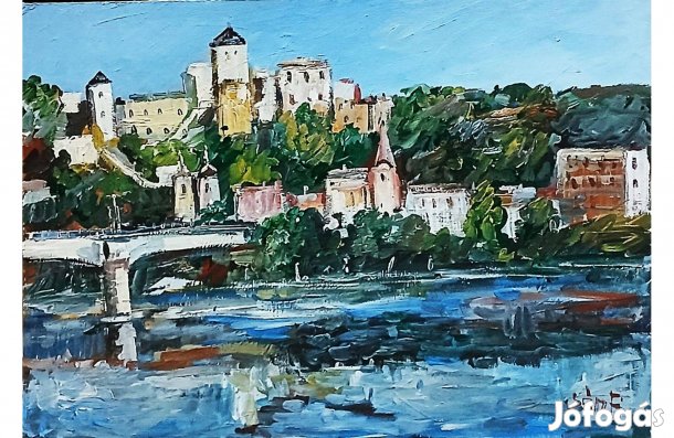 Festmény (02/06) - Bánfi : Trenycsény vára (olaj, karton, 50x35 cm)