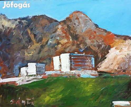 Festmény (V-04) Bánfi : Magas Tátra (olaj, farost, 30x24 cm)