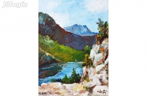 Festmény (V-06) Bánfi : Magas Tátra (olaj, farost, 30x40 cm)