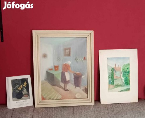 Festmény + ajándék kép, katalógusok