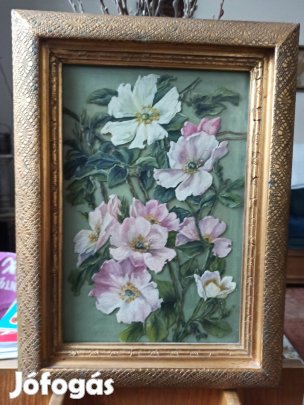 Festmény, üvegre készült 1959-ben. 