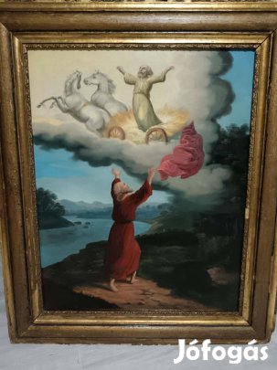 Festmény antik XIX. század első fele Illés próféta olajfestmény