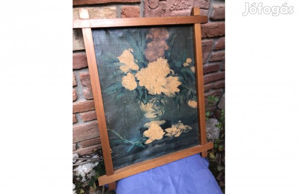Festmény csendélet az 1960-as évekből 66*52 cm,kis sérüléssel,10000 Ft