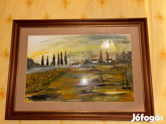 Festmény fa keretben