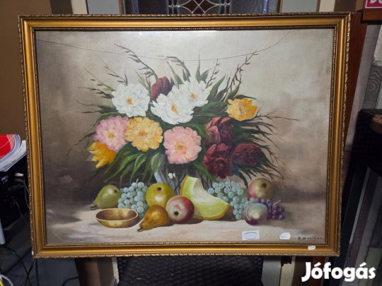 Festmény olajjal farostra Csendélet