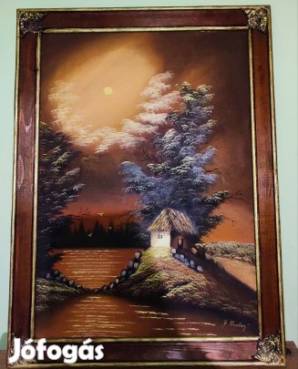 Festmény szép naplemente