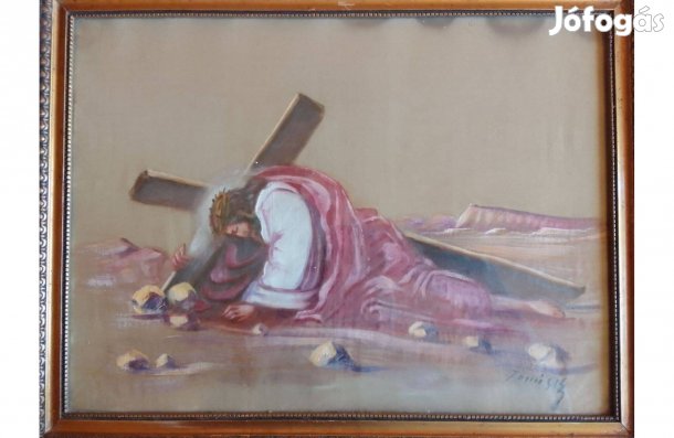 Festmény üvegezett keretben