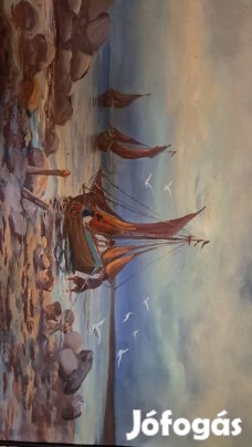 Festmény vitorlásokkal (Miklós Árpád)