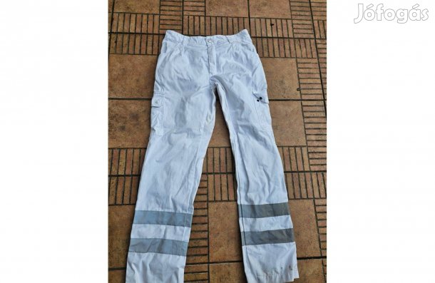 Festő munkásnadrág fehér láthatósági munkás nadrág új M L