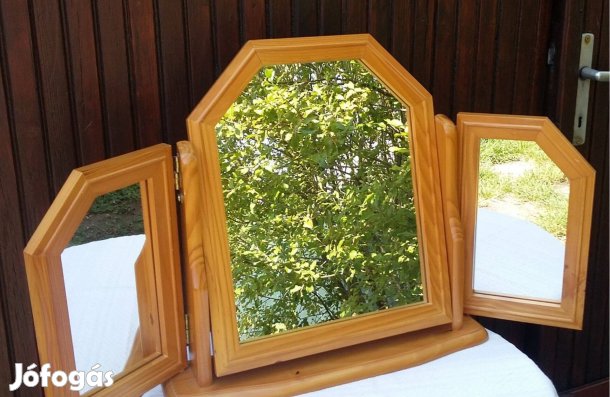 Fésülködő tükör, asztali tükör, fa