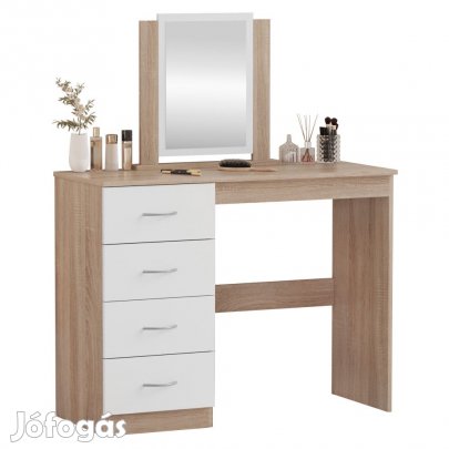 Fésülködőasztal, sonoma tölgy/fehér, KLEVIS