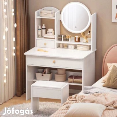 Fésülködőasztal sminkasztal LED világítással 120 x 40 x 60 cm BC HT17