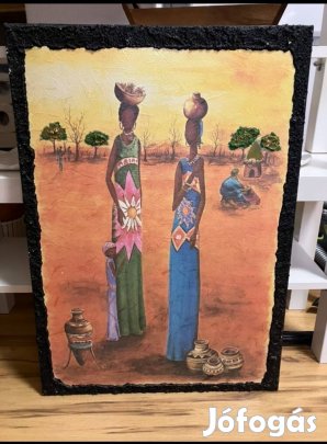 Feszített vászonkép, Afrikai nők 70 x 50 cm