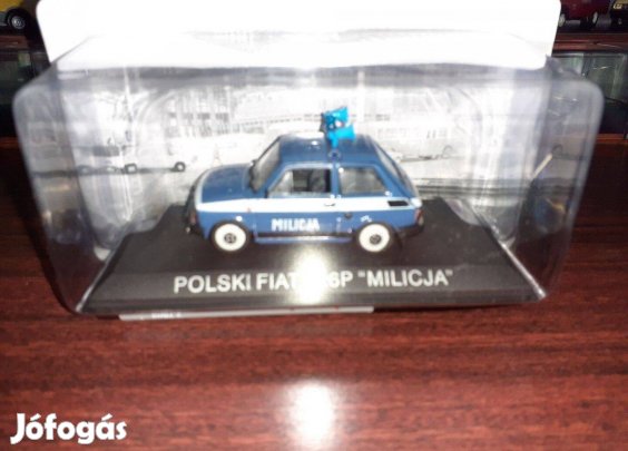 Fiat 126p milicija "Kultowe Maluchy8" kisauto modell 1/43 Eladó