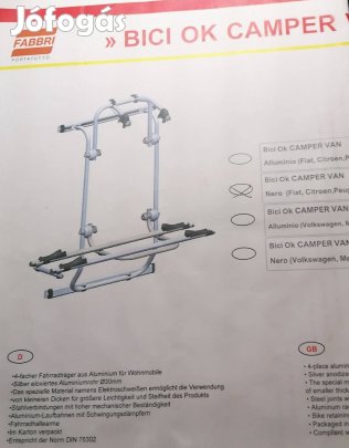 Fiat Ducato hátsó ajtajáról leszerelt kerékpártartó eladó!