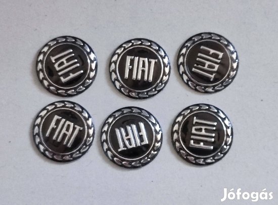 Fiat autó kulcs távirányító fekete kerek embléma 14 mm-es