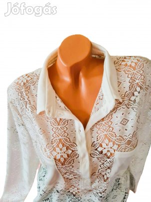 Fiatalos krémszínű szexi, Világos bézs, Blúz! KOD: BLU.10