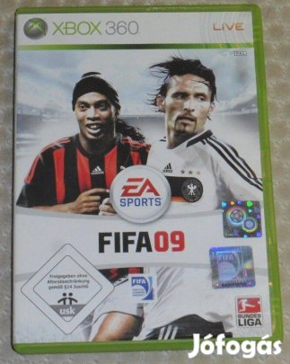 Fifa 09. német, fra, spa, olasz nyelven Gyári Xbox 360 Játék Akár Félá