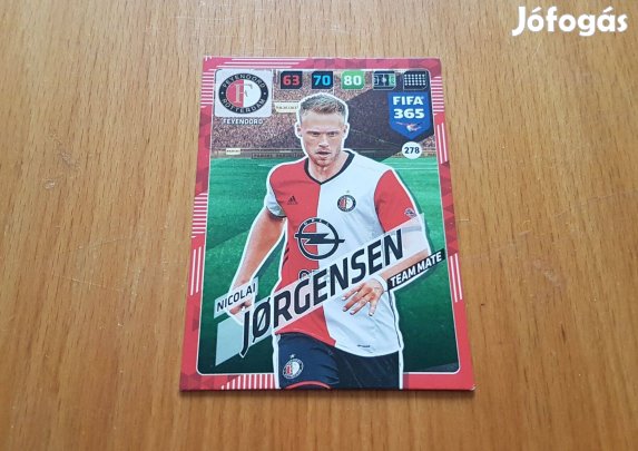 Fifa 365 2017/18 278 Feyenoord Rotterdam Nicolai Jorgensenn kártya