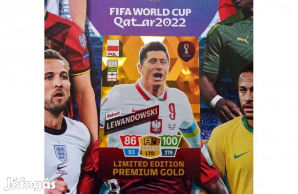 Fifa World Cup Qatar 2022 Premium Gold Lewandowski kártya