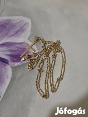 Figaro nyaklánc 14k magyar fémjelzett kereszttel