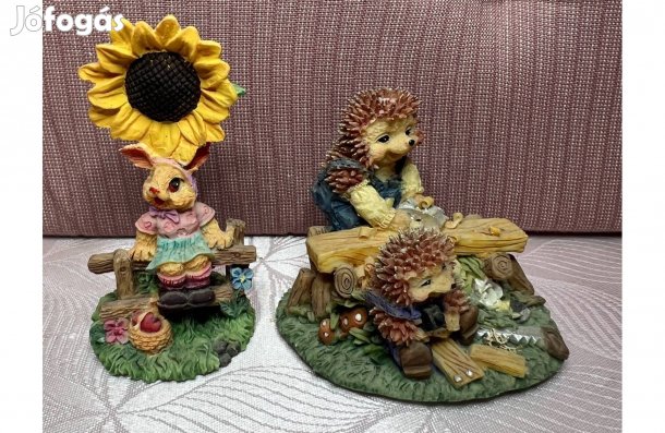 Figurák, dísz, sün, nyúl új