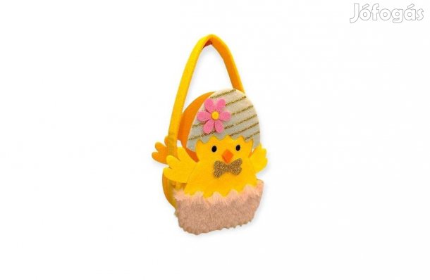 Filc húsvéti táska sárga csibe alakú 14x7x15 cm