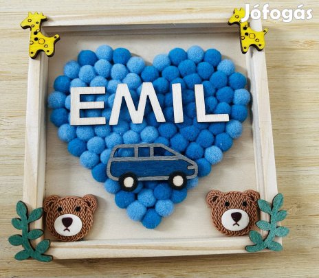 Filcgolyós dekor Emil névvel