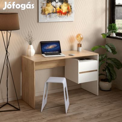 Fiókos íróasztal 125x51x75 cm barna fehér FUR1872-1