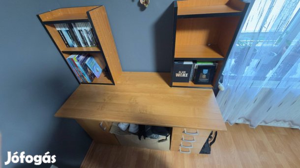 Fiókos íróasztal polc al