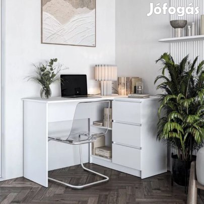Fiókos sarok íróasztal 124x85x74cm fehér FUR1355-1