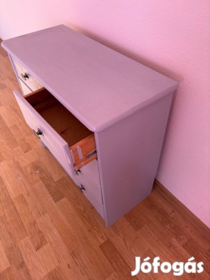 Fiókos szekrény komód szürke fenyőbútor