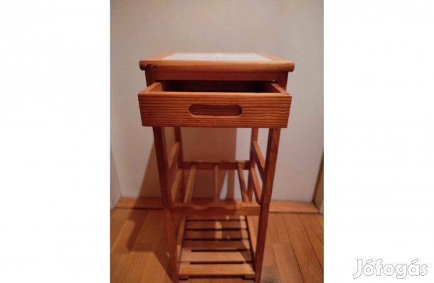 Fiókos virágtartó és borosüveg tartó állvány eladó