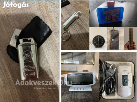 Fiókürítés: öngyújtó, borotvák, órák, CD/DVD tok, hőmérő, stb