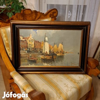 Fischof Georg festmény flamand kikötő! 