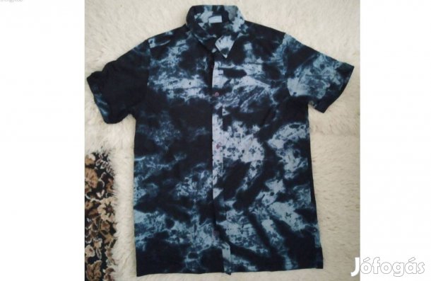 Fishbone "M" méretű kék színű, mintás, rövid ujjú férfi/fiú ing. Új