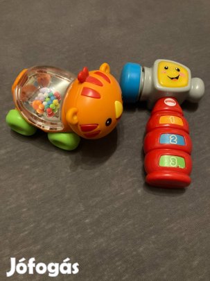 Fisher Price zenélő kalapács és gurulós oroszlán eladó