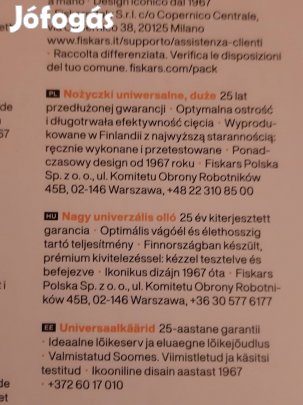 Fiskars Általános szabó olló új.