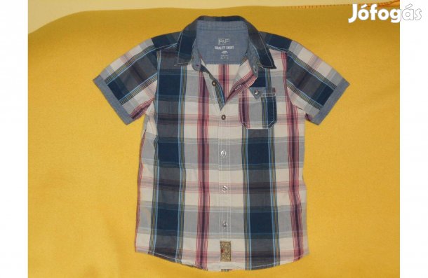 Fiú ing, vagány, nagy kockás, 1x felvett. Fáláron. 128, 7-8 év