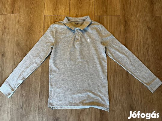 Fiú póló hosszú ujjú galléros szürke Reserved 158 164 13 éves