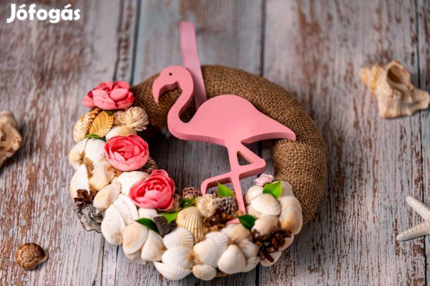 Flamingós ajtódísz