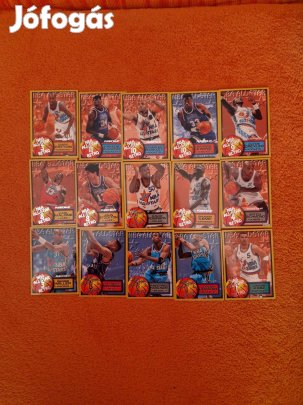 Fleer 1996-97 NBA All-Star Retro kosaras kártyák 15db