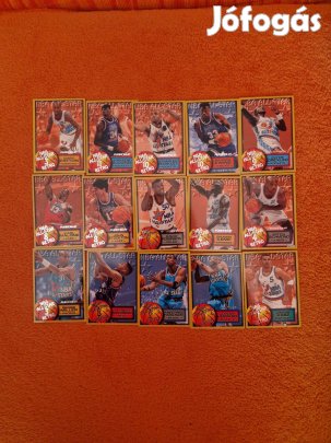 Fleer 1996-97 NBA All-Star Retro kosaras kártyák 15db