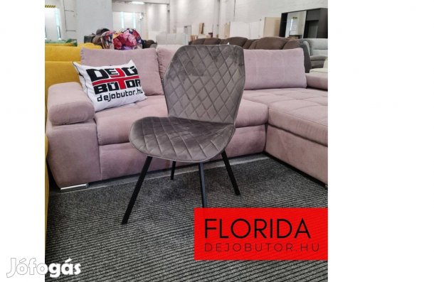 Florida szürke étkezőszék fekete lábakkal 140 kg teherbírással